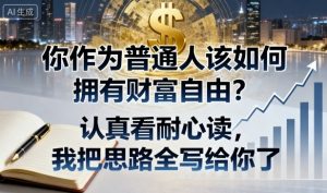 付费文章：你作为普通人该如何拥有财富自由？认真看耐心读，我把思路全写给你了-七量思维