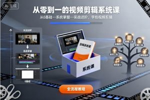 从零到一的视频剪辑系统课,从0基础–系统掌握–实战进阶,学拍视频剪辑-七量思维