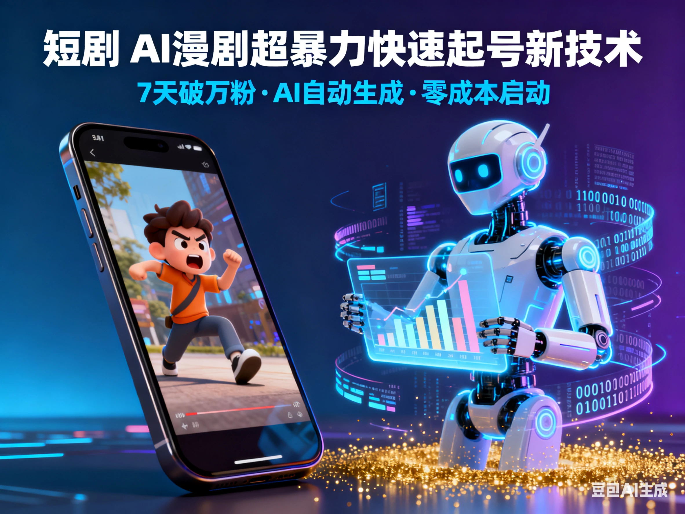 短剧 AI漫剧超暴力快速起号新技术-七量思维
