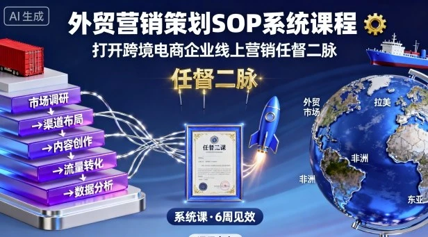 【精】外贸营销策划SOP系统课程，打开跨境电商企业线上营销任督二脉-七量思维