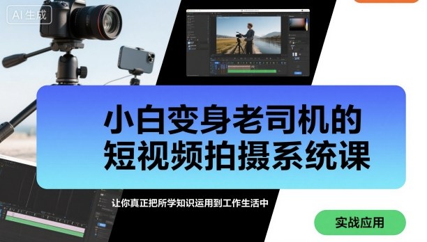 小白变身老司机的短视频拍摄系统课，让你真正把所学知识运用到工作生活中-七量思维