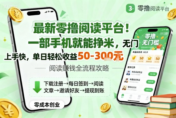 最新零撸阅读平台！一部手机就能挣米，无门槛上手快，单日轻松收益50-3张【揭秘】-七量思维