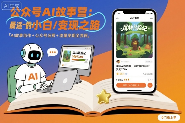 公众号ai故事营，最适合小白的自媒体变现之路-七量思维