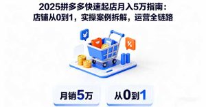 2025拼多多快速起店月入5万指南：店铺从0到1，实操案例拆解，运营全链路-七量思维