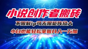 小说创作者搬砖玩法,不限制IP简单无脑 可矩阵无限放大小白也能实现轻…-七量思维