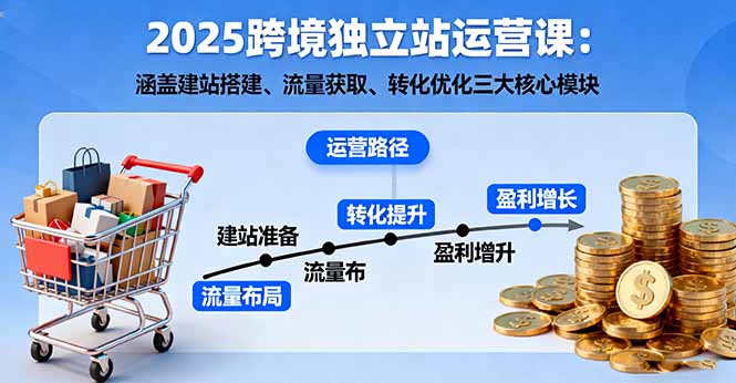 2025跨境独立站运营课：涵盖建站搭建、流量获取、转化优化三大核心模块-七量思维