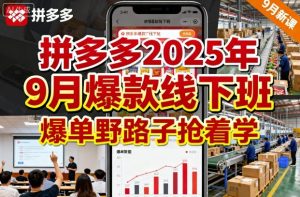 【精】拼多多2025年9月爆款线下班,爆单野路子抢着学-七量思维