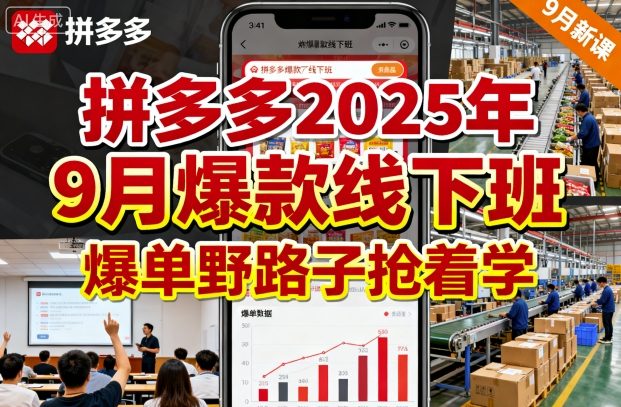 【精】拼多多2025年9月爆款线下班，爆单野路子抢着学-七量思维