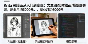 Krita AI绘画从入门到变现：文生图/实时绘画/模型部署，副业月均6000元-七量思维