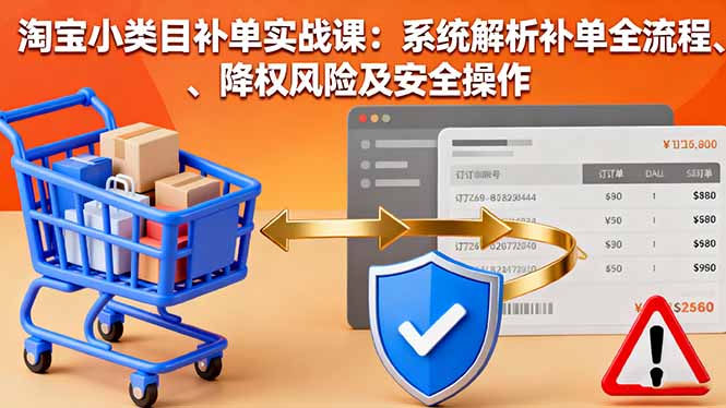 淘宝小类目补单实战课：系统解析补单全流程、降权风险及安全操作-七量思维
