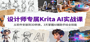 设计师专属Krita AI实战课：从软件安装到3D转换，3天掌握AI辅助手绘全技能-七量思维