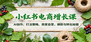 小红书电商增长课：AI创作、打法策略、商家自营，爆款与转化秘籍-七量思维