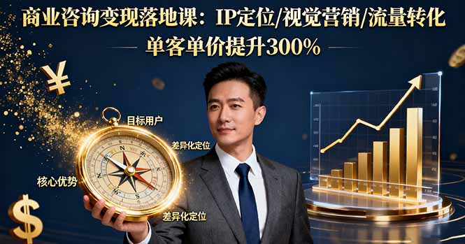 商业咨询变现落地课：IP定位/视觉营销/流量转化，单客单价提升300%-七量思维