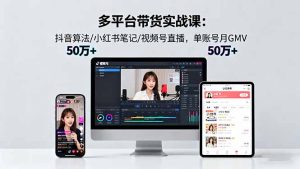多平台带货实战课18.0：抖音算法/小红书笔记/视频号直播，单账号月GMV50w+-七量思维