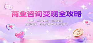 商业咨询变现全攻略：销售、营销思维，引流锁客，海报制作，快速打造私域赚钱模式-七量思维