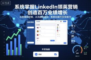 系统掌握LinkedIn领英营销,创造百万业绩增长,从思维到获客,从沟通到成交,系统化提升外贸能力-七量思维