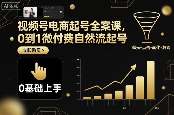 视频号电商起号全案课，0到1微付费自然流起号-七量思维