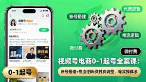 视频号电商0-1起号全案课：账号搭建+推流逻辑+微付费调整，等实操体系-七量思维