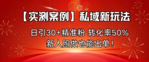 【实测案例】私域新玩法，日引30+精准粉，转化率50%，新人照做也能出单！-七量思维