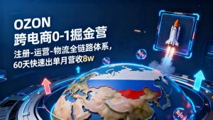 OZON跨境电商0-1掘金营：注册-运营-物流全链路体系，60天快速出单月营收8w-七量思维