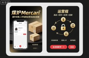 煤炉Mercari国外闲鱼二手电商运营实战全流程，仿品高利润，简单上手，闷声搞钱-七量思维