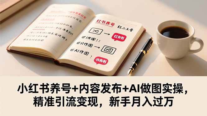 （16498期）小红书养号+内容发布+AI做图实操，精准引流变现，新手月入过万-七量思维