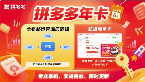 拼多多年卡，拼多多全链路运营底层逻辑，超级爆单术【更新10月】-七量思维