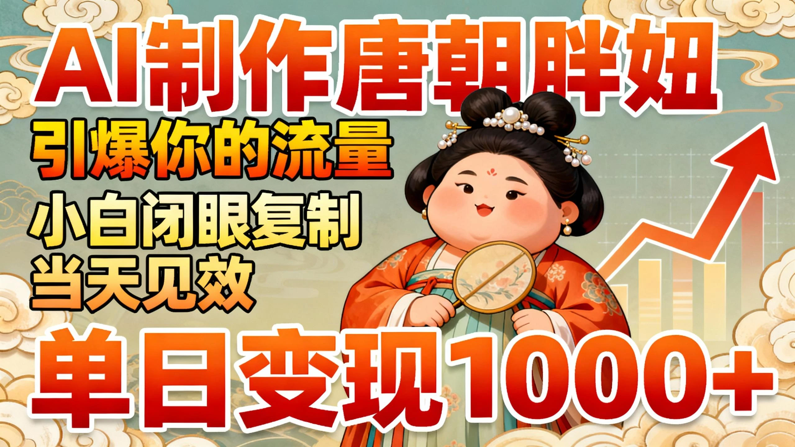 AI制作“唐朝胖妞”引爆你的流量,小白闭眼复制,当天见效,单日变现1000+-七量思维