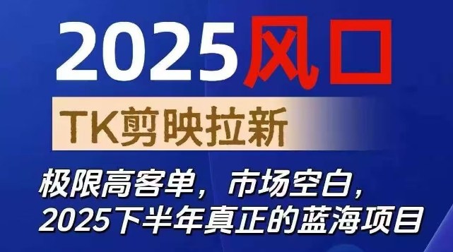 2025风口TK剪映capcut拉新项目,极限高客单,市场空白,2025下半年真正的蓝海项目-七量思维