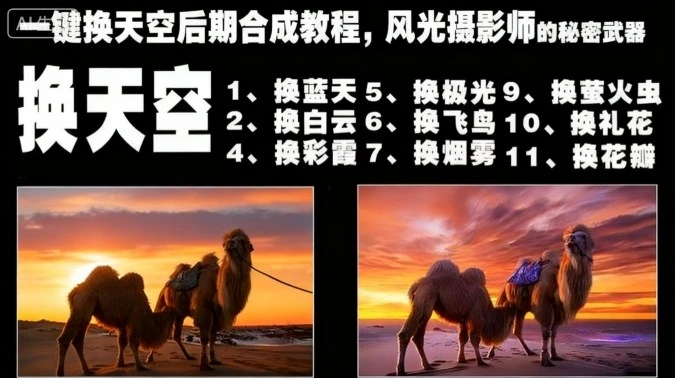 【精】一键换天空后期合成教程,风光摄影师的秘密武器-七量思维