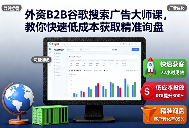 外资B2B谷歌搜索广告大师课,教你快速低成本获取精准询盘-七量思维