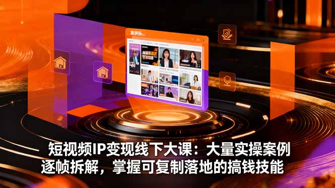 短视频IP变现线下大课:大量实操案例逐帧拆解,掌握可复制落地的搞钱技能-七量思维