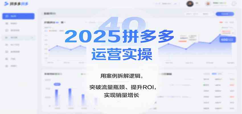 2025拼多多运营实操,用案例拆解逻辑,突破流量瓶颈、提升ROI,实现销量增长-七量思维