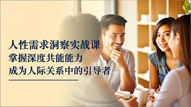 （16683期）人性需求洞察实战课，掌握深度共感能力，成为人际关系中的引导者-七量思维
