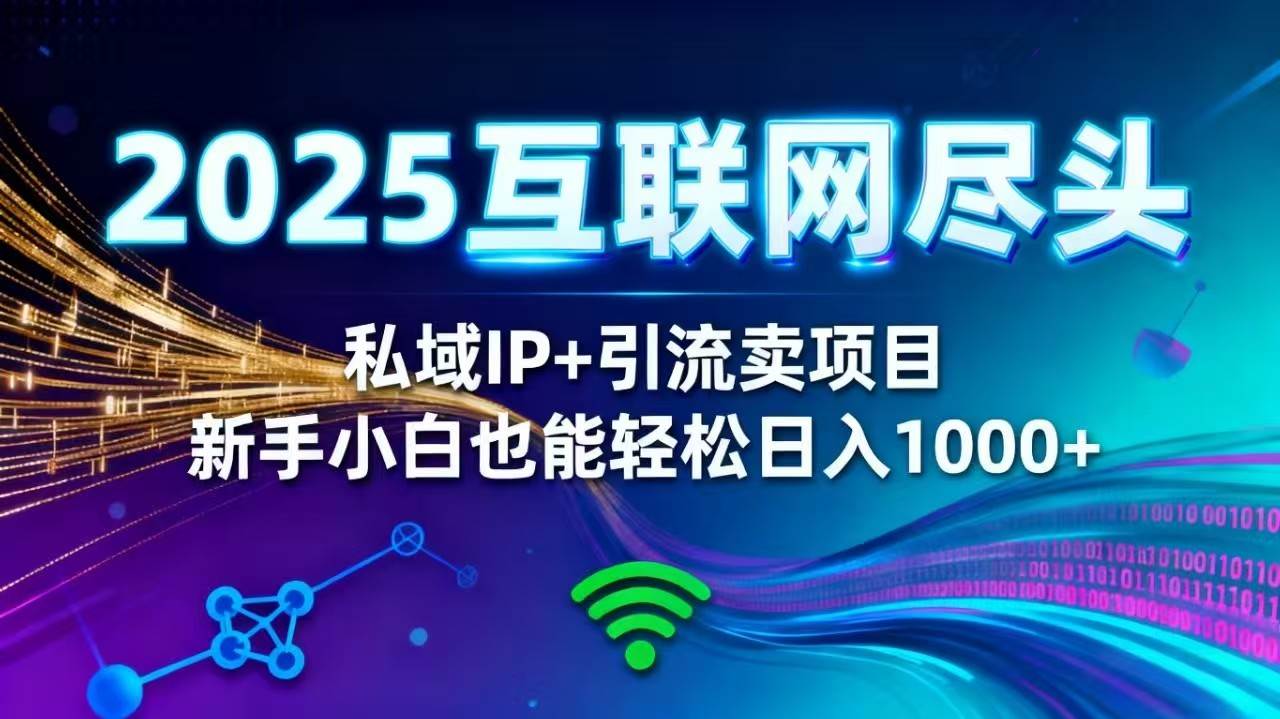 （16485期）2025网创尽头王炸项目！私域 IP + 精准引流，新手小白在家躺赚日入 1000+-七量思维