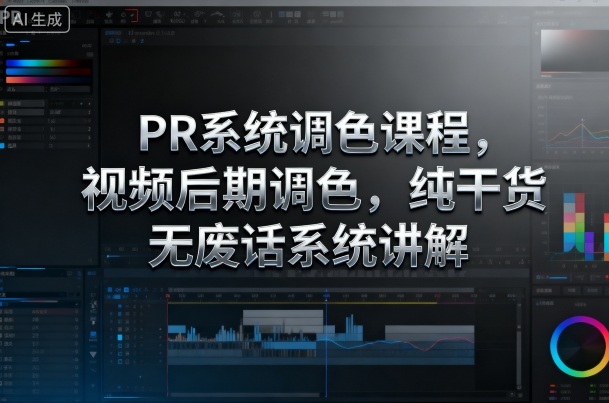 PR系统调色课程，视频后期调色，纯干货无废话系统讲解-七量思维