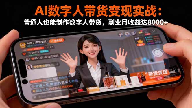 （16377期）AI数字人带货变现实战：普通人也能制作数字人带货，副业月收益达8000+-七量思维