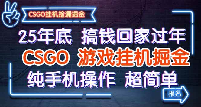（16343期）25年底搞钱回家过年，CSGO游戏挂机掘金，纯手机操作超简单-七量思维