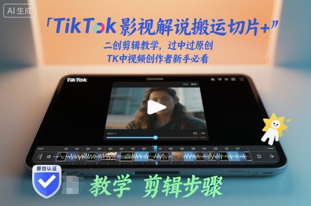 TikTok影视解说搬运切片+二创剪辑教学,过中过原创,TK中视频创作者新手必看-七量思维