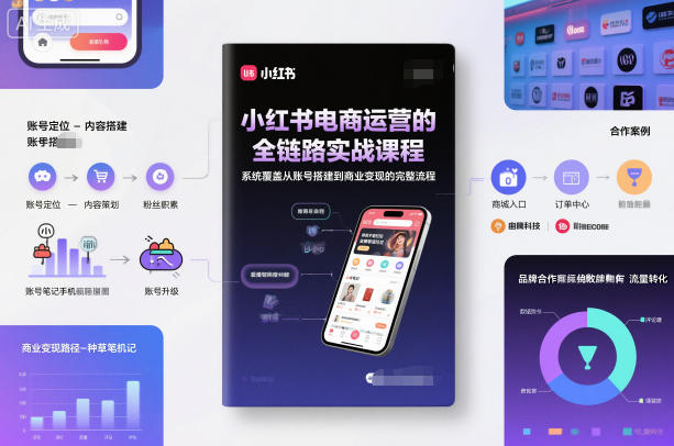 小红书电商运营的全链路实战课程,系统覆盖从账号搭建到商业变现的完整流程-七量思维