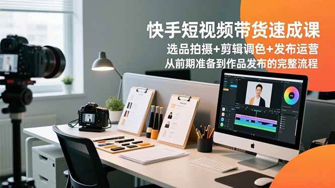 （16752期）快手短视频带货速成课，选品拍摄+剪辑调色+发布运营，从前期准备到作品发布的完整流程-七量思维