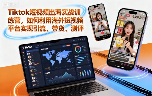 Tiktok短视频出海实战训练营，如何利用海外短视频平台实现引流、带货、测评-七量思维