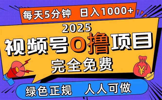 (16388期)2025视频号0撸项目,5分钟一个号,日入1000+,人人可做-七量思维