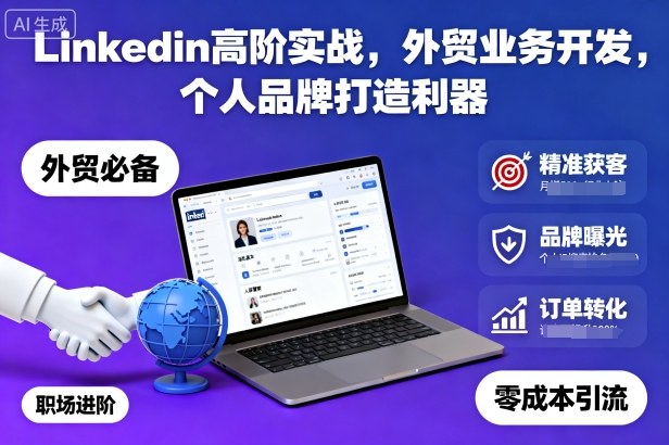 Linkedin高阶实战,外贸业务开发,个人品牌打造利器-七量思维