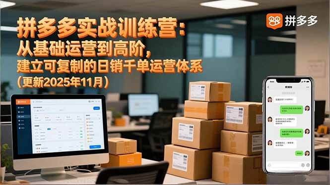 （16700期）拼多多实战训练营：从基础运营到高阶，建立可复制的日销千单运营体系（更新11月）-七量思维