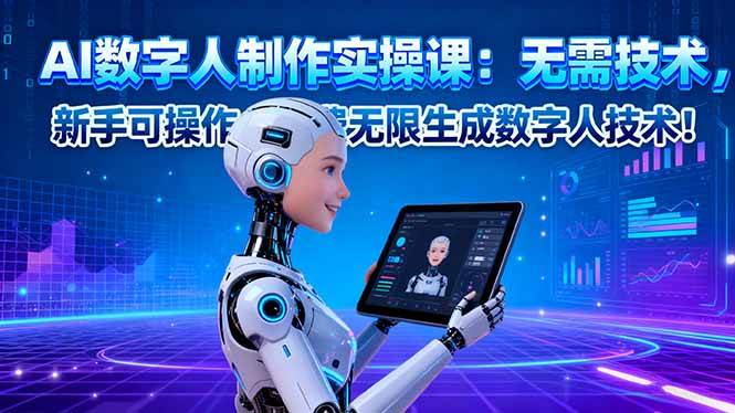 (16376期)AI数字人制作实操课:无需技术,新手可操作,免费无限生成数字人技术!-七量思维