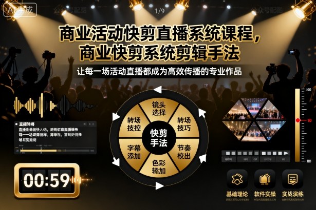 商业活动快剪直播系统课程,商业快剪系统剪辑手法-七量思维