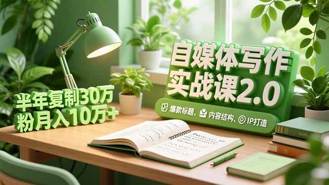 (16734期)自媒体写作实战课2.0,爆款标题、内容结构、IP打造,半年复制30万粉月入10万+-七量思维