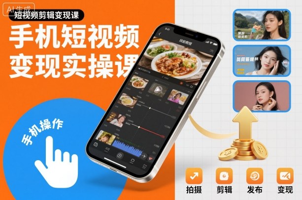 手机短视频变现实操课,短视频剪辑变现课-七量思维