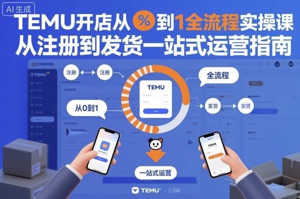 TEMU开店从0到1全流程实操课,从注册到发货一站式运营指南-七量思维